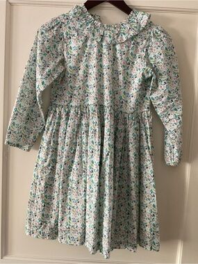 Jacadi Liberty print Long-Sleeve Ruffle Collar Dress size 12yr